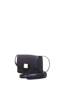 Mercedes Flap Bag in Navy Nappa Leather