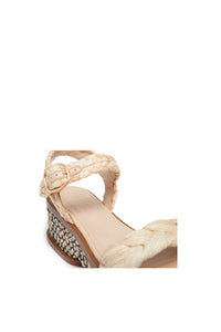 Michael Platform Sandal in Natural Raffia