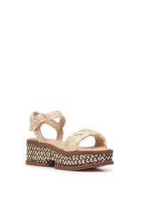 Michael Platform Sandal in Natural Raffia