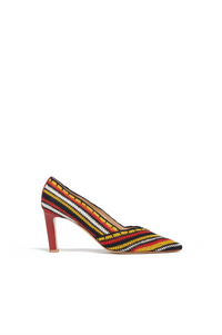 Azalea High Heel Crochet Pump in Rust Multi Nappa Leather