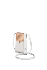 Mabel Crossbody Phone Case in Ivory Nappa Leather