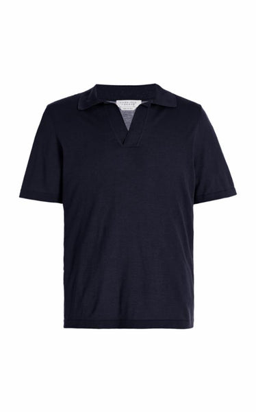 Stendhal Knit Short Sleeve Polo in Navy Cashmere – Gabriela Hearst