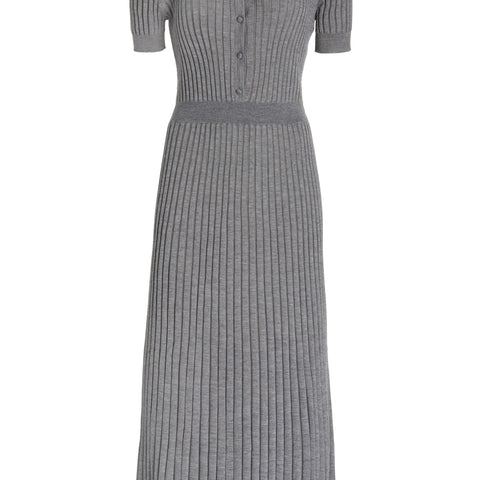 grey knit midi dress Amor in Heather Cashmere Silk L / Heather Grey Long sleeve