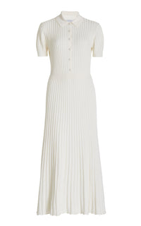 Amor Knit Midi Dress in Ivory Cashmere Silk