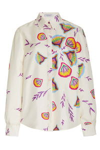 Henri Blouse in Multi Printed Silk Twill