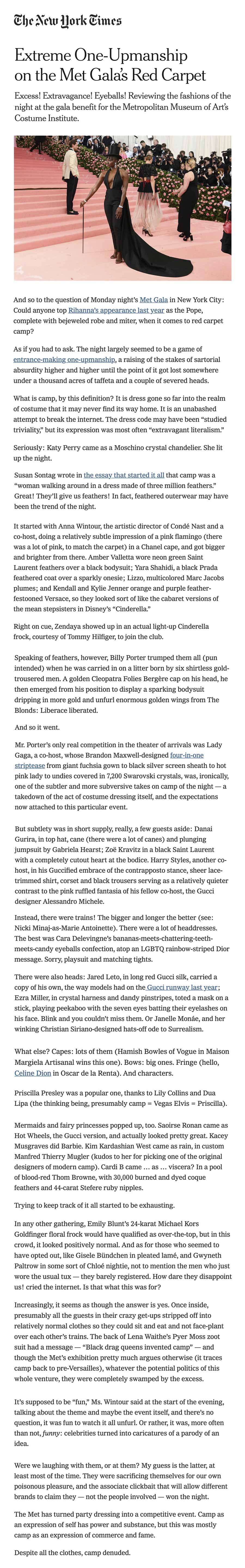 Extreme One-Upmanship on the Met Gala’s Red Carpet
