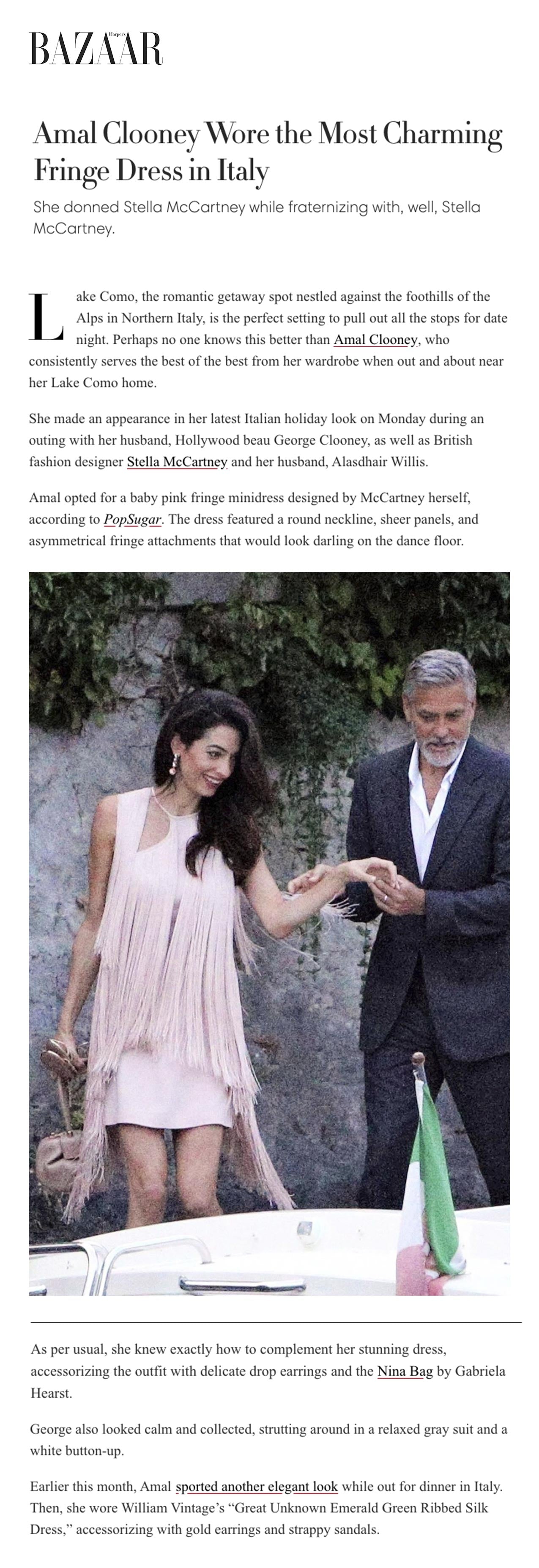 Amal Clooney Wore the Most Charming Fringe Dress in Italy Gabriela Hearst Amal Clooney Wore the Most Charming Fringe Dress in Italy Gabriela Hearst