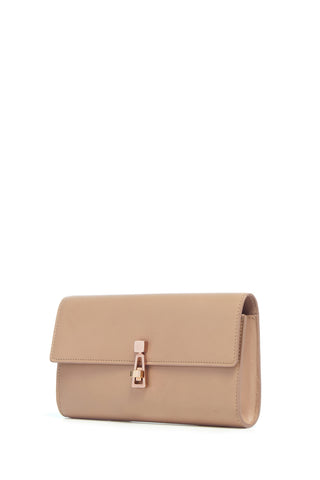 Nude Leather Phone Wallet with Rose Gold Hardware - Side Angle | Gabriela Hearst