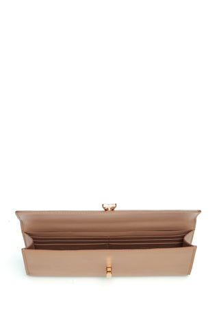 Nude Leather Phone Wallet Interior Card Compartments - Open View | Gabriela Hearst