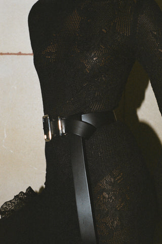 Marlene Belt in Black Leather