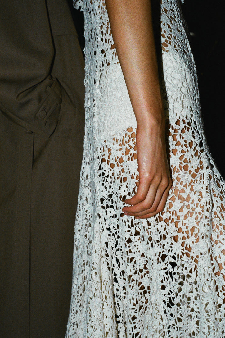 Lulsy Dress in Ivory Floral Cashmere Lace