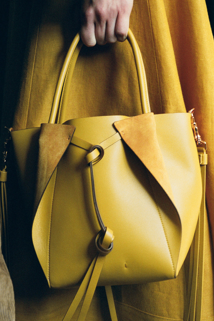 Small Marija Tote Bag in Golden Birch Nappa Leather