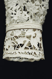 Vera Shirt in Ivory Floral Cashmere Lace