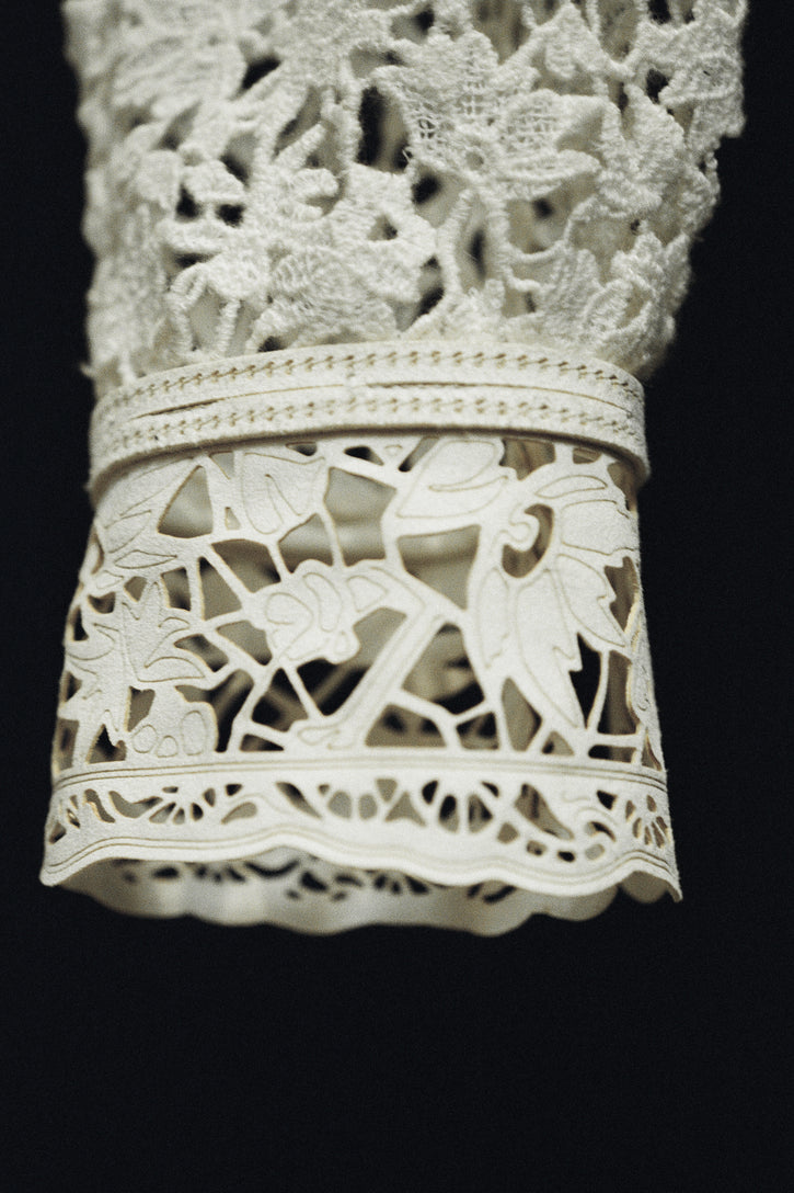 Vera Shirt in Ivory Floral Cashmere Lace