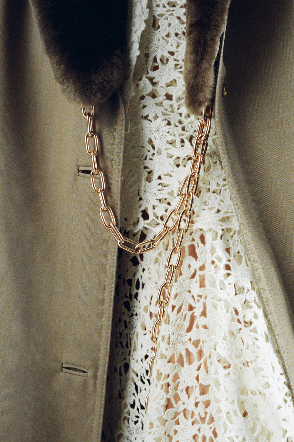 Elliot Coat Collar in Brown Recycled Fur