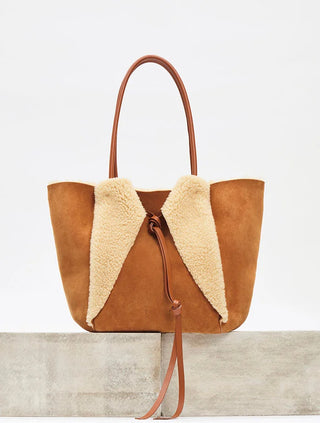 Cognac Shearling Marija Tote Bag - Studio Shot | Gabriela Hearst