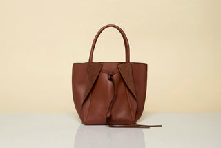 Cognac Small Marija Tote Bag Studio Photography - Styled Look | Gabriela Hearst