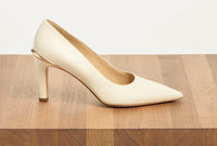 Edwina High Heel Stiletto Pump in Ivory Nappa Leather