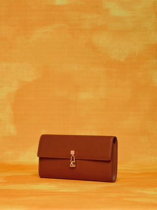 Cognac Leather Phone Wallet - Lifestyle Setting | Gabriela Hearst