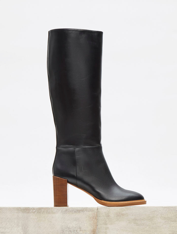 Bocca Knee-High Boot in Black Leather