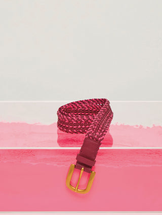 Fuchsia Braided Sam Belt - Styled Pink Setting | Gabriela Hearst