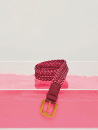 Sam Braided Belt in Fuchsia Multi Leather
