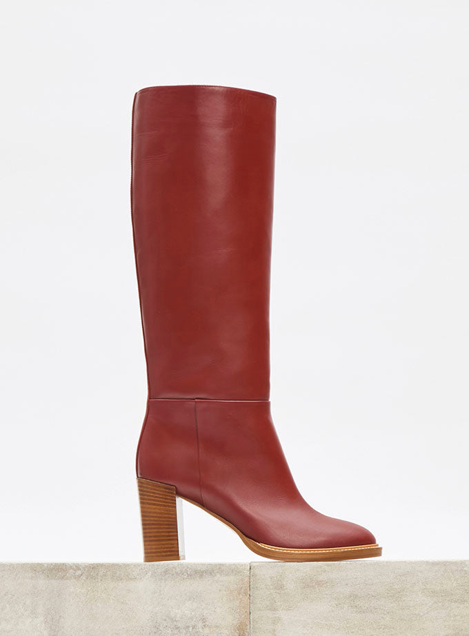Bocca Knee-High Boot in Burnt Sienna Leather