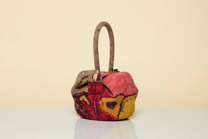 Nina Bag in Fire Multi Crochet Cashmere