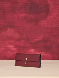 Phone Wallet in Bordeaux & Pink Leather