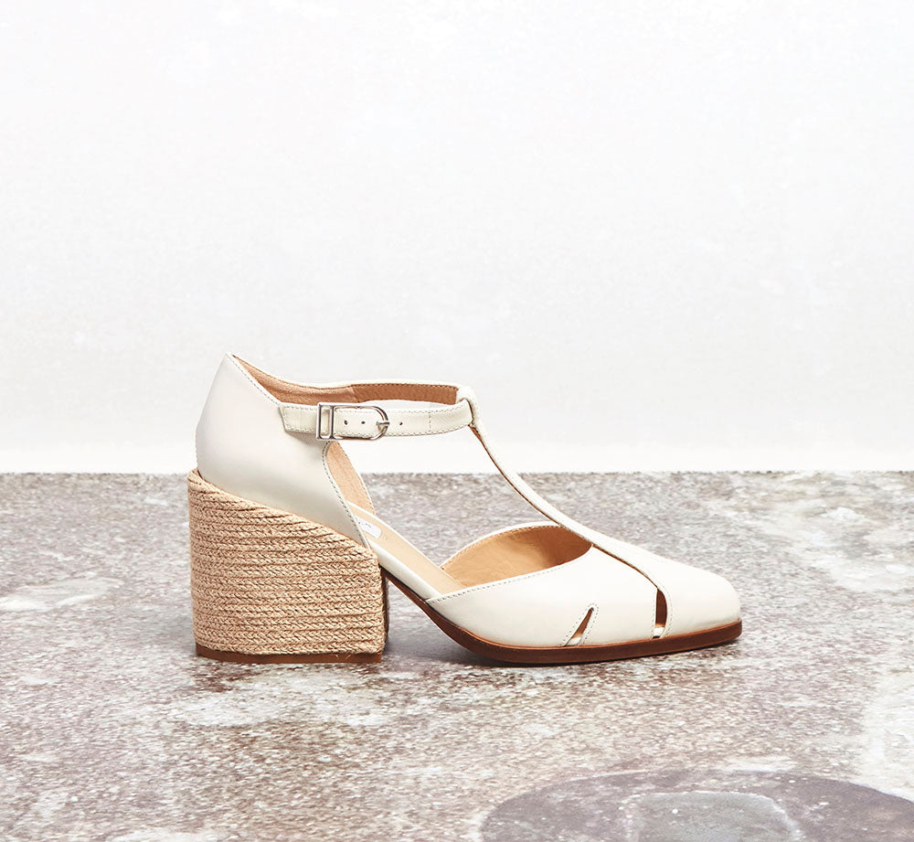 Cream leather heels hotsell