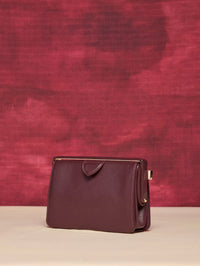 Carrington Clutch in Bordeaux Textured Leather