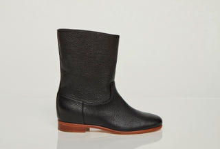 Black Textured Leather Tina Ankle Boot - Product Hero Shot | Gabriela Hearst