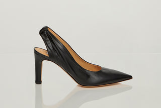 Black Goat Leather Amari Slingback Pump - Front Angle | Gabriela Hearst