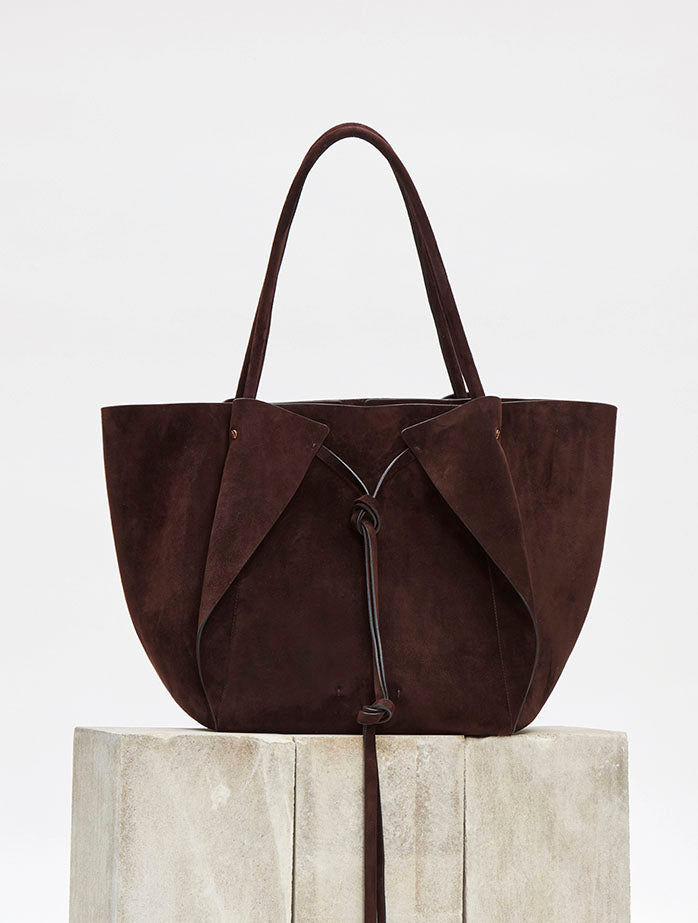 Marija Tote Bag in Dark Brown Suede