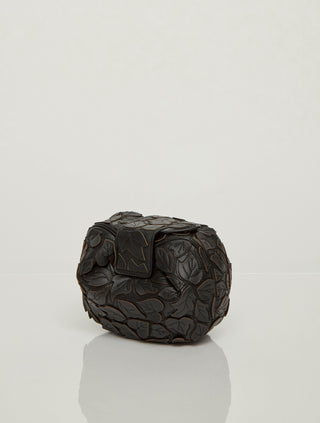 Black Embroidered Leaves Luxury Clutch - Studio Shot | Gabriela Hearst