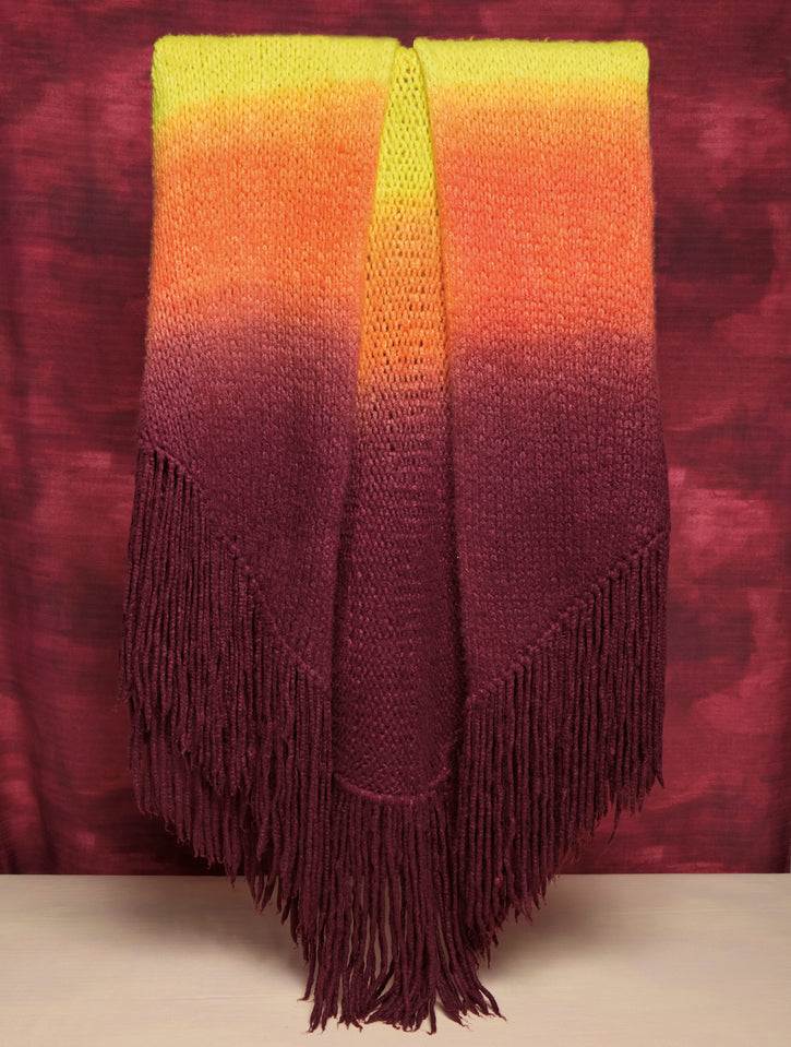 Lauren Knit Wrap in Dip Dye Sunrise Welfat Cashmere