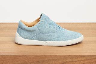 Light Blue Suede Denim Ohio Slip-on Sneakers - Flat Lay Product Photo | Gabriela Hearst