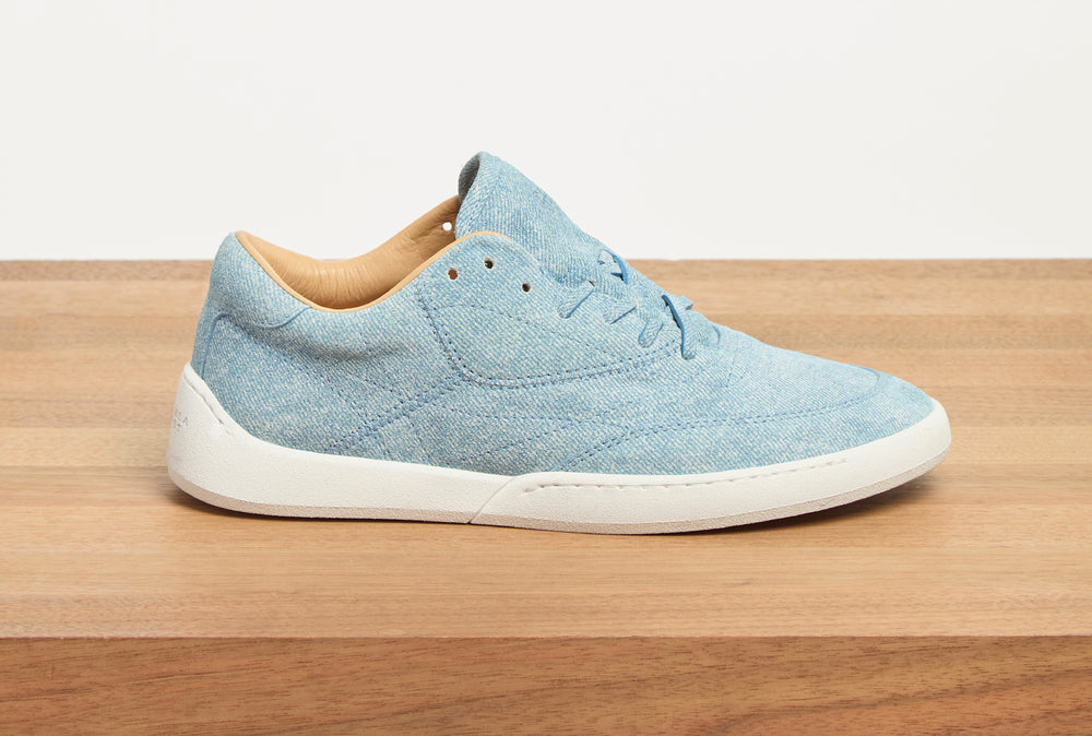 Ohio Slip-on Sneaker in Light Blue Suede Denim