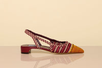 Perro Braided Slingback Pump in Bordeaux & Fuschia Leather