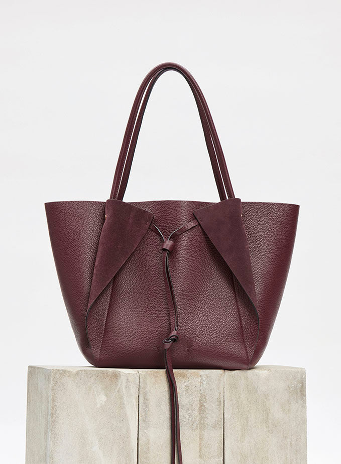 Marija Tote Bag in Bordeaux Textured Leather