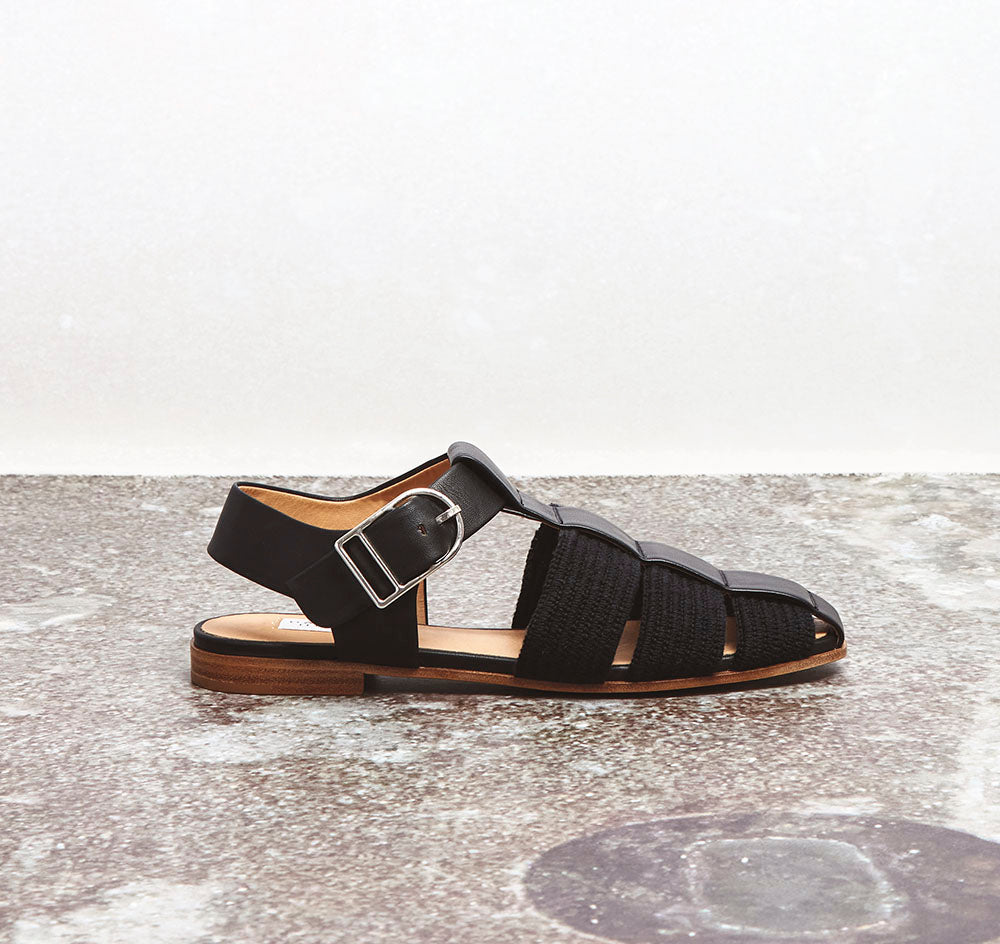 Black leather sandals uk fashion