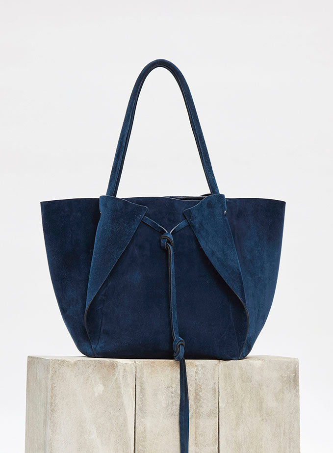 Marija Tote Bag in Navy Suede