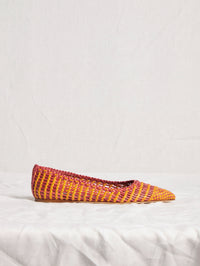 Aurora Braided Flat Shoe in Pink Multi Leather