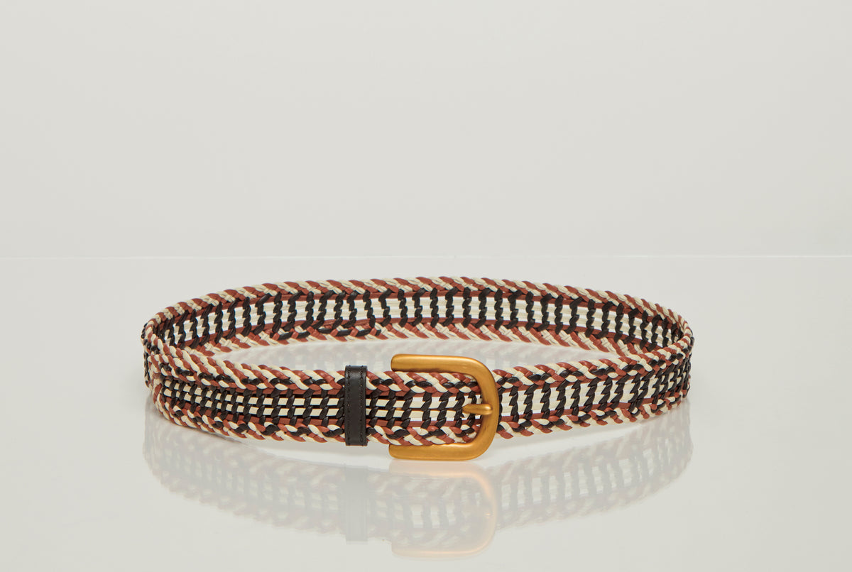 Sam Braided Belt in Cognac Multi Leather