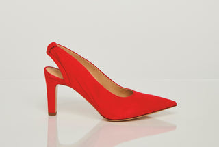 Scarlet Red Suede Amari Slingback Pump - Studio Shot | Gabriela Hearst