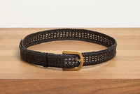 Sam Braided Belt in Black Leather