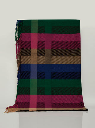 Multi Cashmere Halo Plaid Blanket - Full Plaid Pattern | Gabriela Hearst