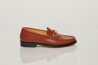 Cognac Leather Melchora Stone Loafer - Side Profile | Gabriela Hearst