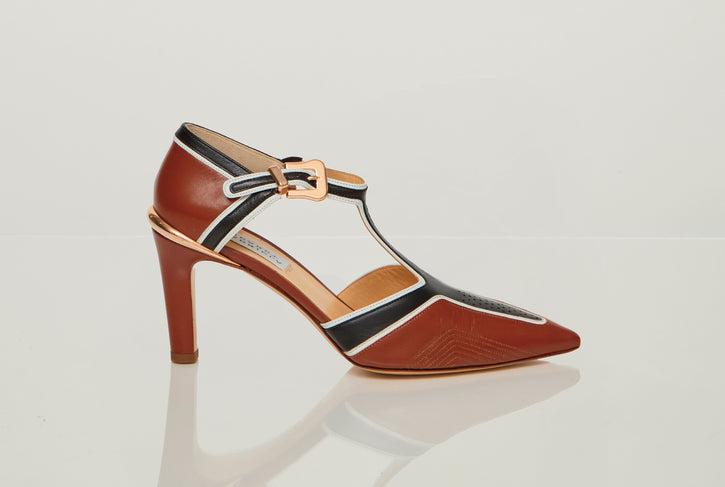 インディ モト ヒール（コニャック マルチレザー）