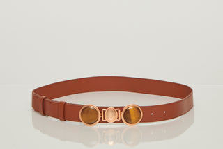 Grange Stone Belt in Cognac Leather